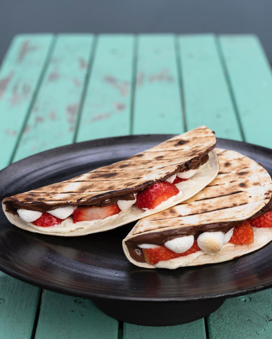 Grillaðar jarðarberja og nutella tortillur